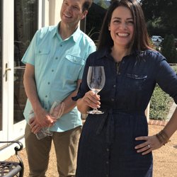 Fruits & Roots Wine Tours - Destination Virginia TV show hosts listening to Virginia Wine royalty, Luca Paschina, Winemaker - Barboursville Vineyards.
