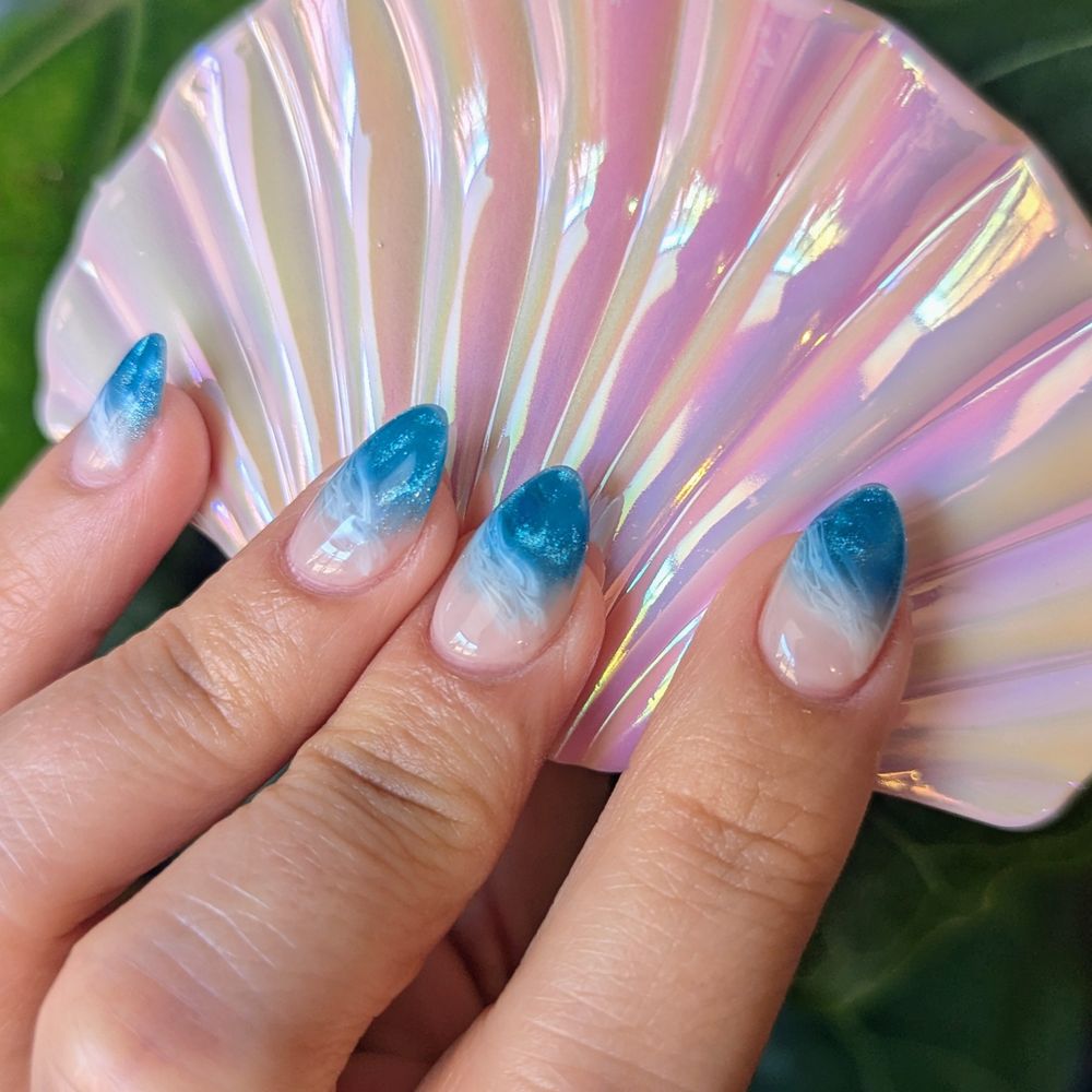 Close up of my beachy nails Close up of my beachy nails