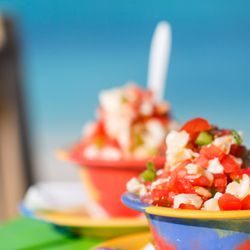 Island Food To Go - Conch salad and veggies