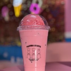 Paleteria Los Reyes - Agua Flotante! A Drink made with one of our aguas frescas, topped with a scoop of our ice cream!