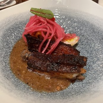 Tiffins Restaurant - Honey-chili glazed pork belly - New American Near Me - Lake Buena Vista, Florida Tiffins Restaurant - Honey-chili glazed pork belly - New American Near Me - Lake Buena Vista, Florida
