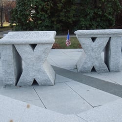 Newton 9/11 Memorial - 9/11 in Roman Numerals of stone