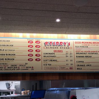 P. Terry's Burger Stand - Indoor menu - Fast Food Near Me - Austin, Texas