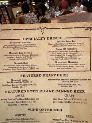 Menu photo 4 Whispering Canyon Cafe Lake Buena Vista, FL