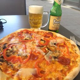 San Antonio pizza and the local beer.