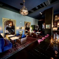 Rich interior with high ceilings
