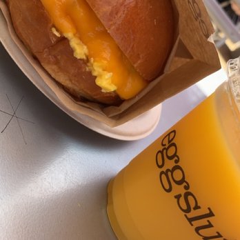 Eggslut - Fairfax sandwich and orange juice - Breakfast & Brunch Near Me - Los Angeles, California Eggslut - Fairfax sandwich and orange juice - Breakfast & Brunch Near Me - Los Angeles, California