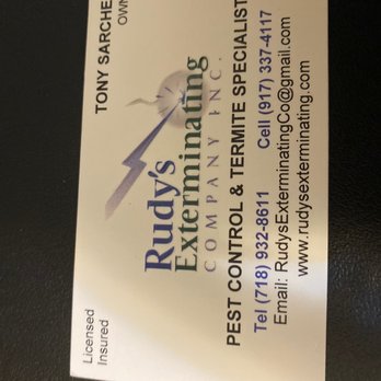 Rudy's Exterminating - Business card - Pest Control Near Me - Astoria, New York