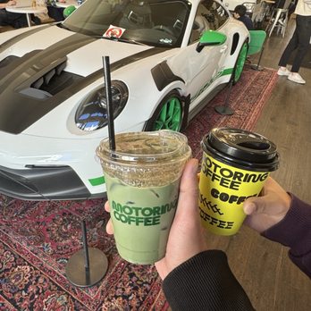 Motoring Coffee - Iced matcha (it's one of the specialties I couldn't find the name), vanilla latte - Coffee & Tea Near Me - San Francisco, California Motoring Coffee - Iced matcha (it's one of the specialties I couldn't find the name), vanilla latte - Coffee & Tea Near Me - San Francisco, California