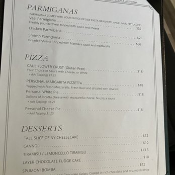 Anthony's La Piazza Prime - Menu - Italian Near Me - Raleigh, North Carolina
