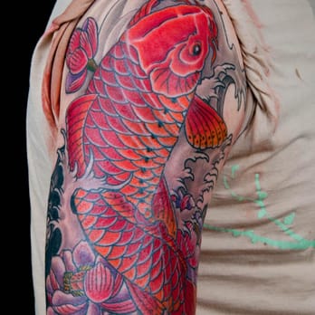 Physical Graffiti - Koi half sleeve by Paul - Piercing Near Me - Linden, New Jersey Physical Graffiti - Koi half sleeve by Paul - Piercing Near Me - Linden, New Jersey