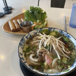 Ribeye Pho and Egg Rolls (4) Ribeye Pho and Egg Rolls (4)