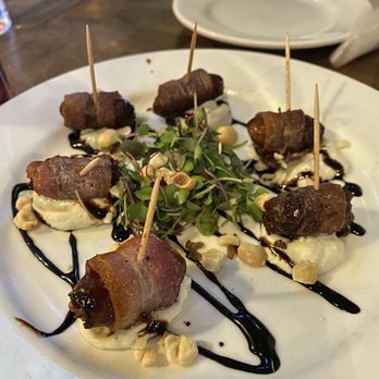 Midway Mercantile - Delicious bacon wrapped date starter. Sauce was awesome - New American Near Me - Midway, Utah Midway Mercantile - Delicious bacon wrapped date starter. Sauce was awesome - New American Near Me - Midway, Utah