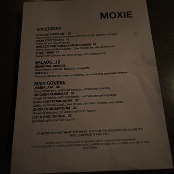 Moxie - Menu - New American Near Me - Sacramento, California