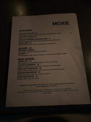 Menu photo 4 Moxie Sacramento, CA