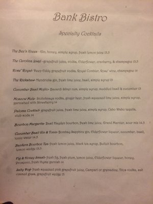 Menu photo 6 Bank Bistro &  Bar Washington, NC