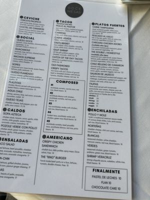 Menu photo 5 Doce Mesas Dallas, TX