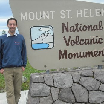 Mt St Helens - Getting a photo in outside the entrance. - Climbing Near Me