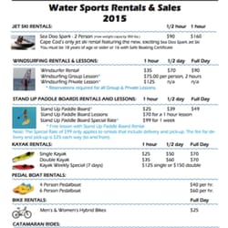 Cape Cod Windsurfing - 2015 pricelist