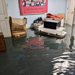 United Water Restoration Long Island - Basement flood damage.