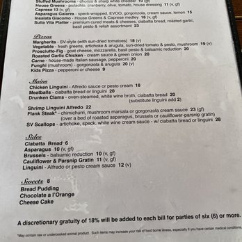 Sulla Vita - Menu - Mediterranean Near Me - Leavenworth, Washington