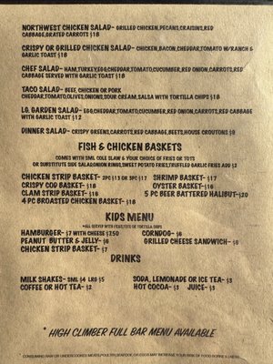 Menu photo 2 High Climber Room & the Logger Astoria, OR Menu photo 2 High Climber Room & the Logger Astoria, OR
