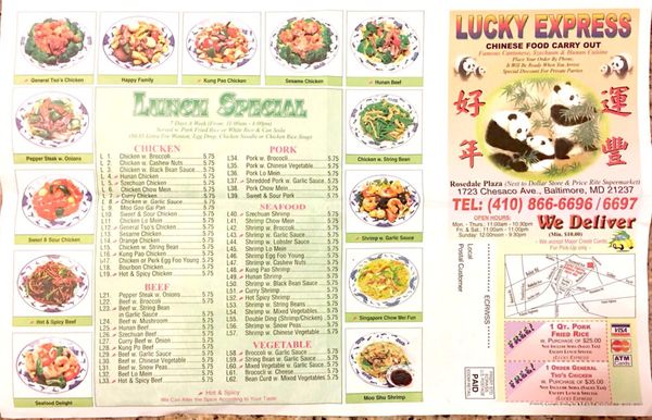Menu photo 2 Lucky Express Rosedale, MD