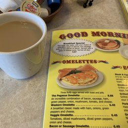 Good Morning! Sipping coffee while perusing the menu. Good Morning! Sipping coffee while perusing the menu.