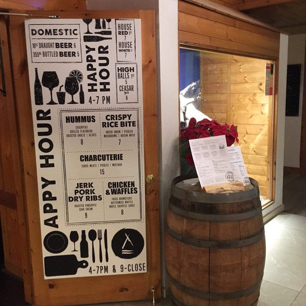 Hearthstone Lounge - a wine barrel with a menu on it - Lounges Near Me - Jasper, Alberta Hearthstone Lounge - a wine barrel with a menu on it - Lounges Near Me - Jasper, Alberta