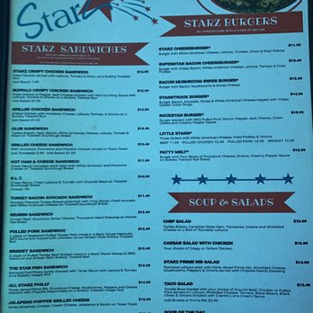 Starz American Bar and Grill - Menu - Sandwiches, Burgers & Salads - New American Near Me - Mesa, Arizona Starz American Bar and Grill - Menu - Sandwiches, Burgers & Salads - New American Near Me - Mesa, Arizona
