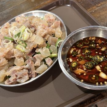 Moobongri - 24. Beef Tendon Plate / 도가니 수육 with dipping sauce - Korean Near Me - San Diego, California Moobongri - 24. Beef Tendon Plate / 도가니 수육 with dipping sauce - Korean Near Me - San Diego, California