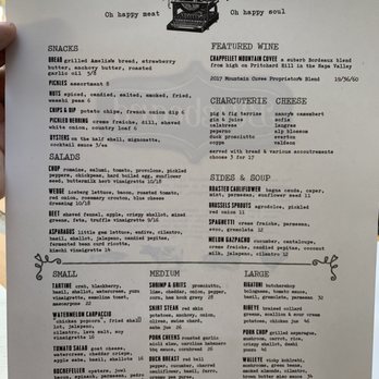 Bluebeard - Menu for this week - New American Near Me - Indianapolis, Indiana