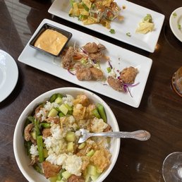 Poke Bowl, Karrage Chicken, & Godzilla roll Poke Bowl, Karrage Chicken, & Godzilla roll