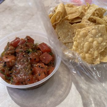 Bear Flag Fish - Tuna poke with chips - Seafood Markets Near Me - Newport Beach, California Bear Flag Fish - Tuna poke with chips - Seafood Markets Near Me - Newport Beach, California