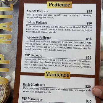 VIP Nails & Spa - Pedicure & manicure menu - Day Spas Near Me - Houston, Texas VIP Nails & Spa - Pedicure & manicure menu - Day Spas Near Me - Houston, Texas