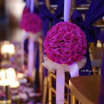 Amrose Flowers - Fuchsia spray rose pomander - Florists Near Me Amrose Flowers - Fuchsia spray rose pomander - Florists Near Me