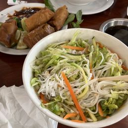 This is Eggroll Bowl and they said come with pork but I don't see the pork and the waiter said inside the egg .
