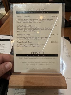 Menu photo 5 Rocky's Cafe Seaside, CA