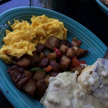Crest Cafe - Scrambled eggs & potatoes come w/ the biscuits and gravy - Breakfast & Brunch Near Me - Riverside, California