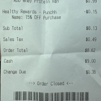 Smoothie King - Receipt - Juice Bars & Smoothies Near Me - Lexington, Kentucky