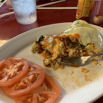 Charlie's Diner - Greek omelette with sliced tomatoes. - Diners Near Me - Jacksonville, Florida