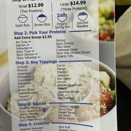 a menu for a bowl of food a menu for a bowl of food
