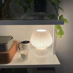 West Elm - New lamp! Perfect size to fit on the shelf, which was surprisingly hard to find. West Elm came through.