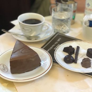 Rivoire - Sacher torte and pralina combination for dessert. Pork over polenta and salade niçoise as entreés - Patisserie/Cake Shop Near Me - Florence, FI Rivoire - Sacher torte and pralina combination for dessert. Pork over polenta and salade niçoise as entreés - Patisserie/Cake Shop Near Me - Florence, FI