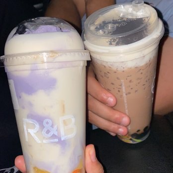 R&B Tea - Taro Stormy (left) and Oreo Milk tea (right) :) - Bubble Tea Near Me - Riverside, California R&B Tea - Taro Stormy (left) and Oreo Milk tea (right) :) - Bubble Tea Near Me - Riverside, California