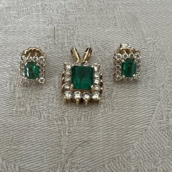 Dasheen Jewelry Studio - Emerald pendant with matching earrings - Jewelry Repair Near Me - San Diego, California Dasheen Jewelry Studio - Emerald pendant with matching earrings - Jewelry Repair Near Me - San Diego, California