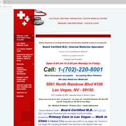 Canyon Medical Center - Doctors | Urgent Care | Primary Care - Walk In Clinic Primary Care canyonmedicalcenterlv.com