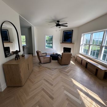 A & O Asheville Construction - White oak herringbone floors - General Contractors Near Me - Asheville, North Carolina A & O Asheville Construction - White oak herringbone floors - General Contractors Near Me - Asheville, North Carolina