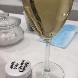 My chosen dip color and a glass of Chardonnay! My chosen dip color and a glass of Chardonnay!