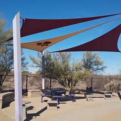Ivan's Spot Dog Park - The rear shade structure and seating area